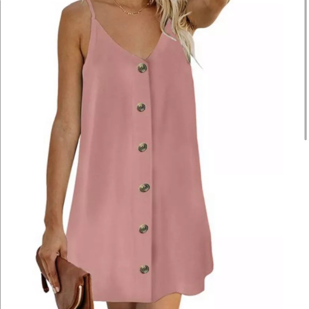 Womens Summer Spaghetti Strap Button Down V-neck Sleeveless Casual Sz Small